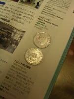 写真真ん中のコインが、「トークン」。この地下鉄の切符やね。